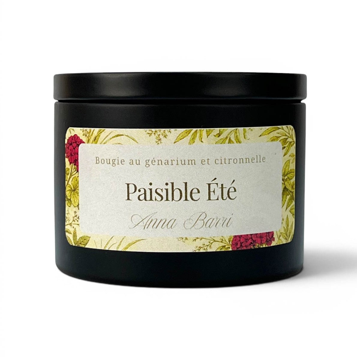 Paisible été | Bougie Parfumée au géranium et citronnelle | 40h de diffusion